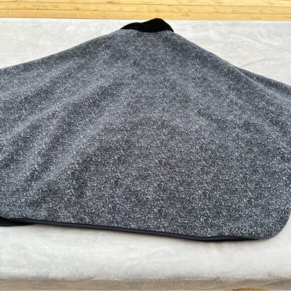 Marina Luna Black Heather Full Zip Cape Jacket Faux Fur Collar - Picture 4 of 10